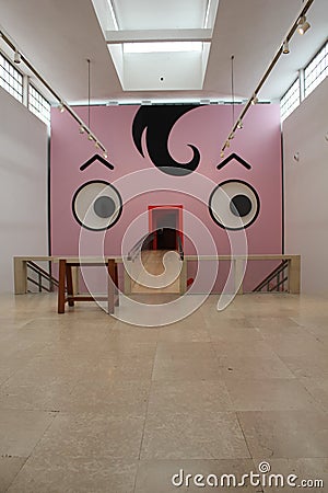 Triennale Design museum in Milan with an installation for the childhood Editorial Stock Photo