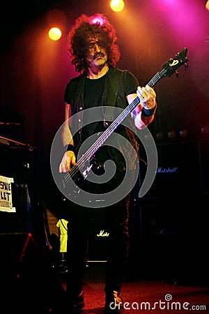 Black Sabbath , Geezer Butler during the concert Editorial Stock Photo