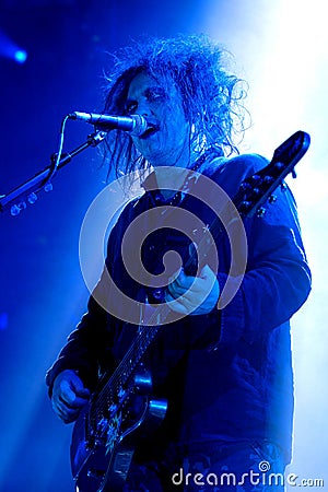 The Cure , Robert Smith during the concert Editorial Stock Photo