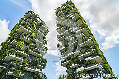 MILAN, ITALY - MAY 28, 2017: Bosco Verticale Vertical Forest l Editorial Stock Photo