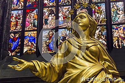 A copy of the gilded sculpture of La Madonniba in the apse of th Editorial Stock Photo