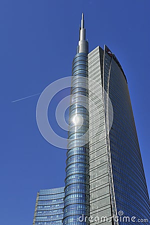 Milan, Italy, new Unicredit Porta Nuova Tower Editorial Stock Photo