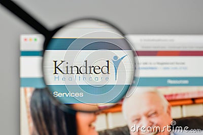 Milan, Italy - November 1, 2017: Kindred Healthcare logo on the Editorial Stock Photo