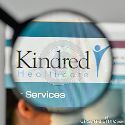 Milan, Italy - November 1, 2017: Kindred Healthcare logo on the Editorial Stock Photo