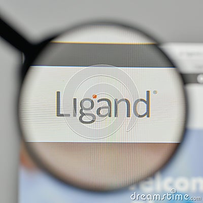 Milan, Italy - November 1, 2017: Ligand Pharmaceuticals logo on Editorial Stock Photo