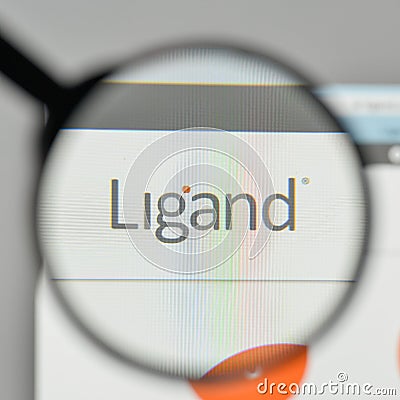 Milan, Italy - November 1, 2017: Ligand Pharmaceuticals logo on Editorial Stock Photo