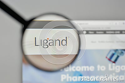 Milan, Italy - November 1, 2017: Ligand Pharmaceuticals logo on Editorial Stock Photo