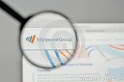 Milan, Italy - November 1, 2017: Man Power Group logo on the web Editorial Stock Photo