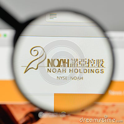 Milan, Italy - November 1, 2017: Noah Holdings logo on the website homepage. Editorial Stock Photo