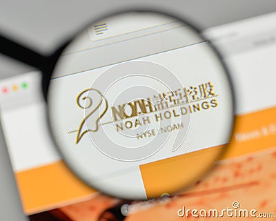 Milan, Italy - November 1, 2017: Noah Holdings logo on the website homepage. Editorial Stock Photo