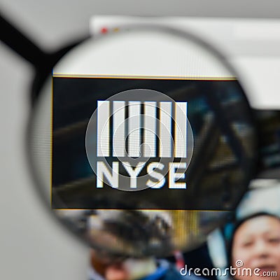 Milan, Italy - November 1, 2017: Nyse logo on the website homepage. Editorial Stock Photo