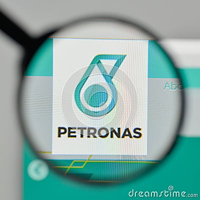 Milan, Italy - November 1, 2017: Petronas logo on the website ho Editorial Stock Photo