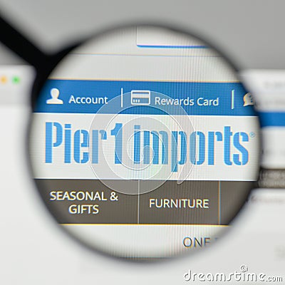 Milan, Italy - November 1, 2017: Pier Imports logo on the website homepage. Editorial Stock Photo