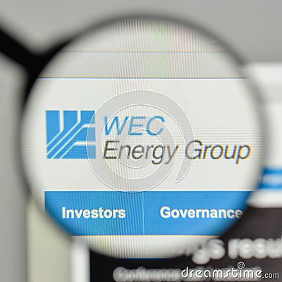 Milan, Italy - November 1, 2017: WEC Energy Group logo on the we Editorial Stock Photo