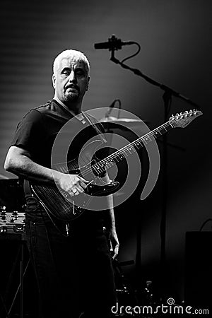 Neapolitan singer and guitarist Pino Daniele during the concert Editorial Stock Photo