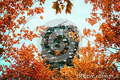 MILAN ITALY - OCTOBER 2019 Vertical Forest Bosco Verticale skyscraper residential building designed by Stefano Boeri Editorial Stock Photo