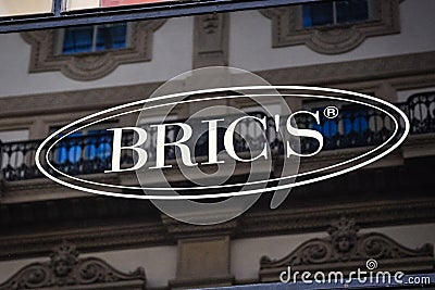 Milan, Italy - September 24, 2017: Bric's store in Milan. Fashi Editorial Stock Photo