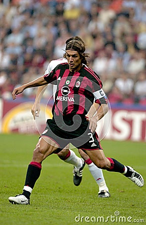 Paolo Maldini in action during the match Editorial Stock Photo