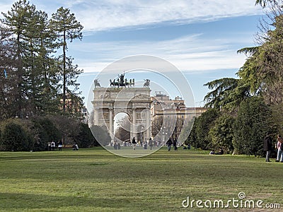 Milan: Arco della Pace Editorial Stock Photo