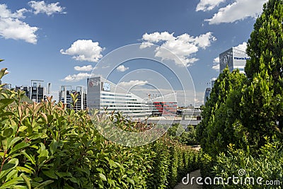 Modern park at Portello, Milan Editorial Stock Photo