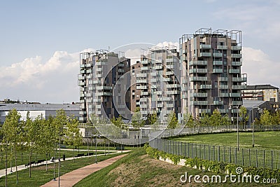 Portello park in Milan, Italy Stock Photo