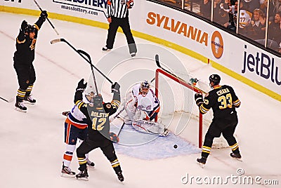 Milan Lucic Scores! Editorial Stock Photo