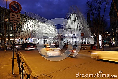 Milan,milano,castle square view and expogate Editorial Stock Photo