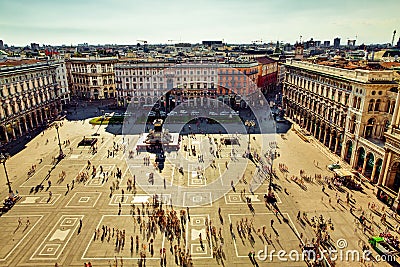 Milan in motion, city square Editorial Stock Photo