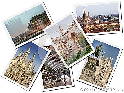 Milan Postcards Stock Photo