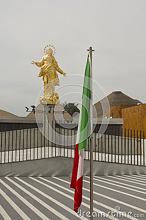 Milan's Duomo Cathedral Virgin Mary copy Editorial Stock Photo