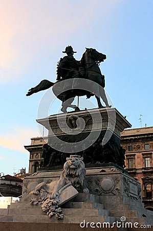 Milan Statue of Garibaldi in milan italy Stock Photo