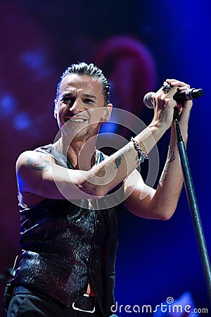 Depeche Mode Dave Gahan during the performance Editorial Stock Photo