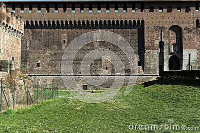 Milano,milan outside castello sforzesco Editorial Stock Photo