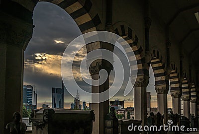 Milano skyline view in a cloudy day with epic sky Stock Photo