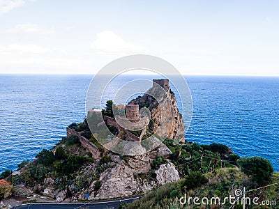 Milazzo Castle: A Sicilian Fortress Overlooking the Tyrrhenian Sea Editorial Stock Photo