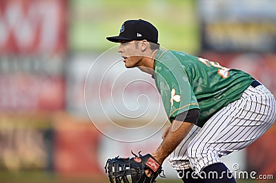 2014 MiLB - baseball infield defense Editorial Stock Photo