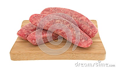 Mild bratwurst on a cutting board Stock Photo