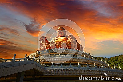 China, Ningbo, Mile Buddha Statue Stock Photo