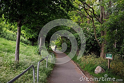 Mile End Park is a park located in the London Borough of Tower Hamlets, London England Editorial Stock Photo