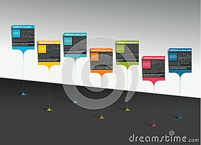 Milestone, timeline, step by step template, infographic. Vector Illustration