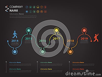 Milestone and timeline walk through concept infographic Vector Illustration