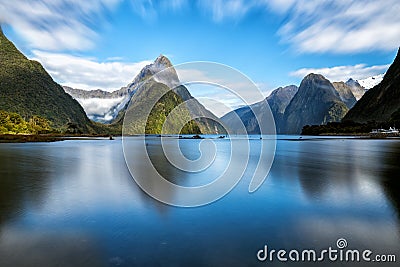 Milford Sound in New Zealand Stock Photo