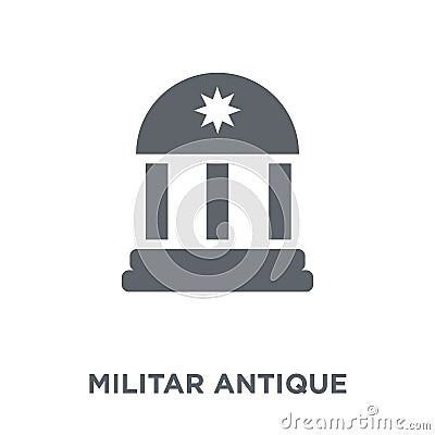 Militar antique building icon from Army collection. Vector Illustration