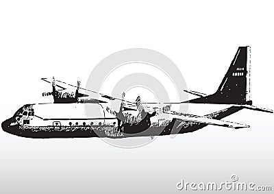 Military aircraft in flight Vector Illustration