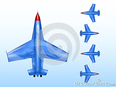 Military aircraft illustration of wartime aviation and combat airplane or supersonic bomber jet icons Cartoon Illustration