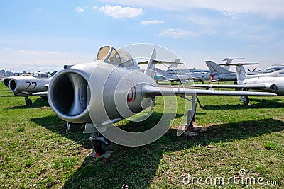 Military aircraft parked in a museum Editorial Stock Photo