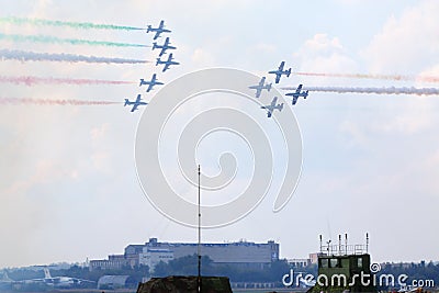 Military aircrafts from Italy at airshow Editorial Stock Photo