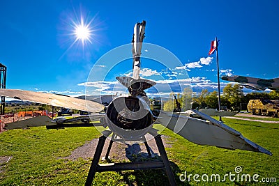 Military airplane wreck in Turanj Editorial Stock Photo