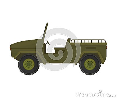 Military all-terrain vehicle convertible. Vector illustration on a white background. Vector Illustration