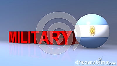 Military with argentina flag on blue Stock Photo